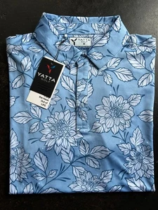 Yatta Golf Herren Performance Polo Dahlia Drive blau 4-Wege-Stretch UPF Größe M - Bild 1 von 3