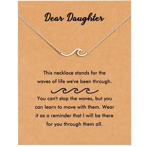 Daughter Birthday Gifts, Silver Wave Necklace, Daughter Gifts From Mom - Picture 1 of 7