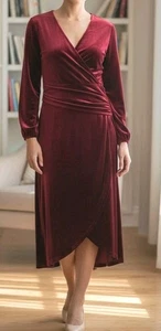 New With Tags WOMEN'S Grace Karin Large 12-14 Red Velvet Party Dress Christmas  - Picture 1 of 6