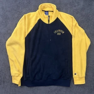Chaqueta polar Champion vintage años 00 bloque de color pulóver para hombre talla grande 1/4 cremallera - Imagen 1 de 13