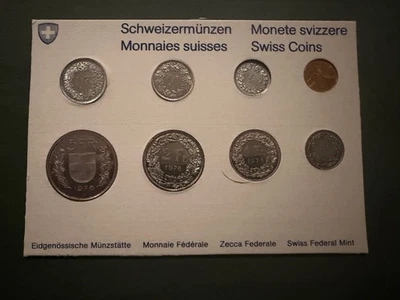 1976 SWITZERLAND - COMPLETE MINT BU UNC SET (8) - RAPPEN & FRANC - Swiss Mint. - Image 1 of 2