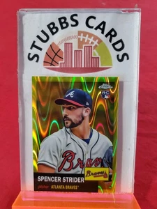 2022 Topps Chrome Platinum  - Spencer Strider #186 Yellow RayWave 169/250 - Picture 1 of 2