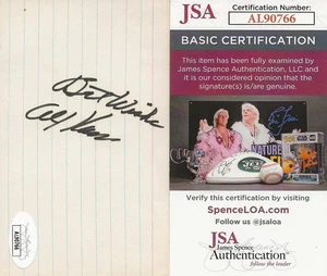 Alex Karras SIGNED 3"x5" Index Card with COA from JSA - Picture 1 of 1