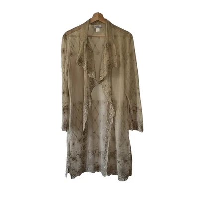 Cárdigan de encaje transparente vintage años 90 de la colección IC de Connie talla L Foto 1 de 4