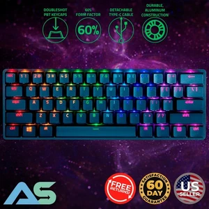 Razer Huntsman Mini 60% USB-C Gaming Keyboard Clicky Optical Purple Switches 🐍 - Picture 1 of 16