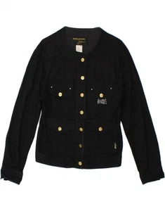 SONIA RYKIEL Womens Bomber Jacket IT 40 Small Black Viscose BC09 - Picture 1 of 5