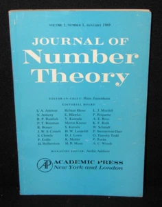 Journal Of Number Theory, Volume 1, Number 1 , January, 1969. - Picture 1 of 6