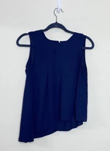 Hyfve navy blue asymmetrical sleeveless blouse, size small - Picture 1 of 4