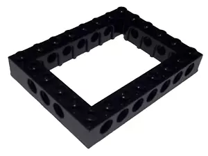 Lego 32532 1680 40345 Technic Mattone 6 x 8 Centro Aperto Nero - Foto 1 di 5