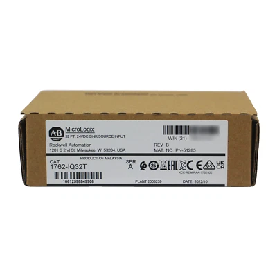 2022 New Allen-Bradley 1762-IQ32T MicroLogix 32 Point Digital Input Module - Image 1 of 4