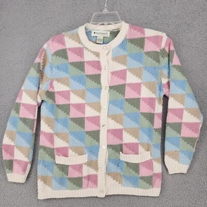 Appleseed's Women's Multicolor Button Down Cardigan Knit Sweater Size Medium - Picture 1 of 12