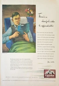 1946 Upjohn Fine Pharmaceuticals Vintage Ad Theres cheerful side to appendicitis - Picture 1 of 1