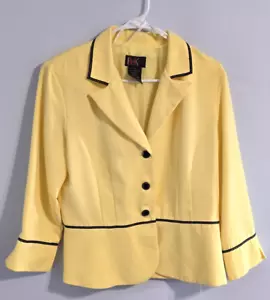 Blazer R&K Originals Para Mujer Amarillo Negro Borde Talla 12 Primavera Pascua Iglesia - Imagen 1 de 11