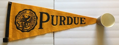 PURDUE BOILERMAKERS Officially Licensed 16oz Spirit Travel Cup With Vtg Pennant Cover