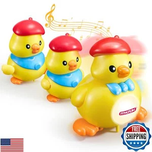 SYNCFUN Musical Duck Toy with 2 Baby Ducks, Crawling Tummy Time Toy with Ligh - Picture 1 of 5
