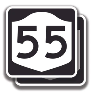 NEW YORK ROUTE 55 STICKER 2 Decals Road Sign Bogo Highway Car Bumper Window - Picture 1 of 1