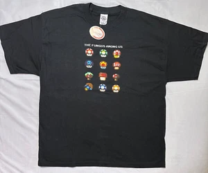 Super Mario The Fungus Among Us Mushroom Grafik Herren XL schwarz T-Shirt Neu mit Etikett - Bild 1 von 4