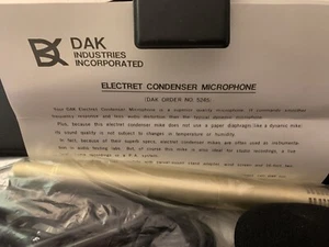 Vintage DAK Electret Condenser Microphone No 5245 Audiophile NOS - Picture 1 of 4