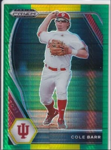 2021 Panini Prizm Entwurf Picks Cole Barr grün und gelb Hyperpreis - Bild 1 von 2