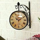 Victoria 8 Inch Station Clock Metal Double Sided Clock Functional London Clock