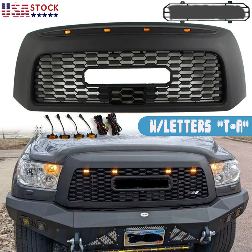For 2007 2008 2009 Toyota Tundra Front Bumper Grille Upper Honeycomb Grill Black Foto 1 de 4