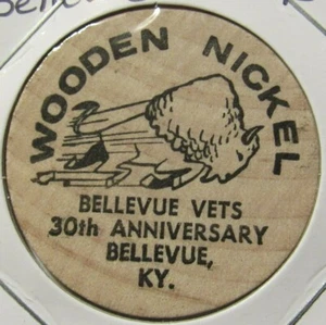 1976 Vets Carnival Bellevue, KY Wooden Nickel - Token Kentucky - Picture 1 of 2