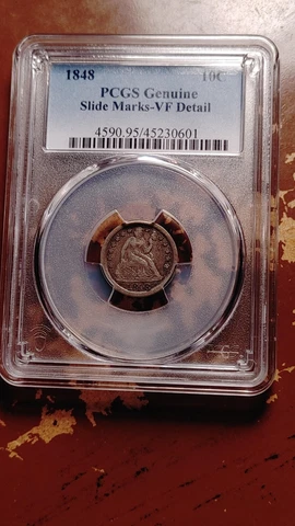 1848 Seated Liberty 10C Dime PCGS VF Details Slide Marks Nice Type          2008 Cover