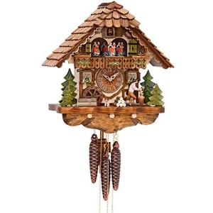 Reloj de cuco "Leñador, perro y molino" Reloj de pared de madera - Imagen 1 de 4