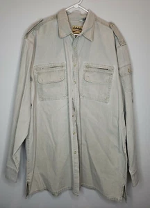 Cabelas Herren XXL T groß beige Jagd Angeln Knopfleiste Shirt - Bild 1 von 8