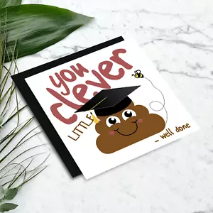 You Clever Little S*it Square Card - Funny Rude Swear Graduation Poo Well Done - Picture 1 of 11