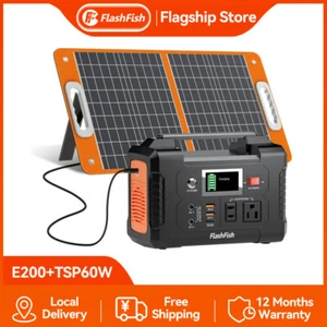 Flashfish Portable Power Station 200W 151Wh Optionally With 60W 18V Solar Panel  - Picture 1 of 21