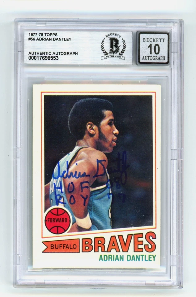 Adrian Dantley 1977-78 Topps #56 Rookie RC assinado com HOF ROY Beckett BGS 10 automático - Imagem 1 de 1