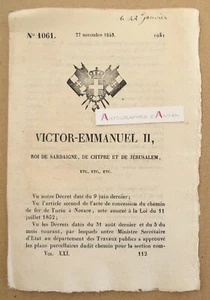 ● Victor Emmanuel II fascicule journal 3p de 1853 Roi Sardaigne Chypre Chambéry - Picture 1 of 2