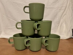 Set Of 2 Hoganas Keramik Sweden Green 10oz Coffee Mugs Tea Cups - Picture 1 of 7