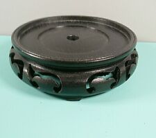 Antique Chinese Wooden Display Tray Black 10.6cm inside top rim