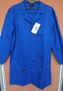 Vintage Lab Coat Long Work Jacket Professional Chore Boho Urban Blue New (L) - Picture 1 of 9