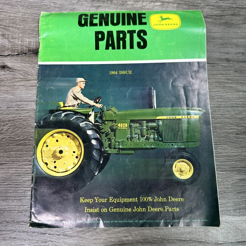 Vintage 1964 John Deere Tractors Genuine Parts Sales Catelog Brochure See Pics - Image 1 of 4