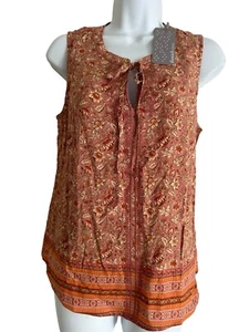 Top Daniel Rainn Stitch Fix para mujer floral boho sin mangas transparente Nordstroms PS XS - Imagen 1 de 8