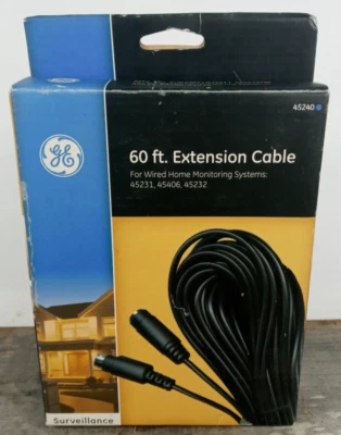 GE 60 ft Foot Extension Cable for Surveillance Wired Home Monitoring Systems NOB - Image 1 of 2