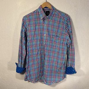 Tailorbyrd Herren Gr. Large geknöpftes Hemd bunt hell kariert Langarm Flip Manschette - Bild 1 von 8