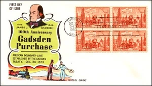 Fluegel de compra Scott 1028 3 centavos Gadsden FDC bloque plantado sin dirección 1028-14 - Imagen 1 de 2