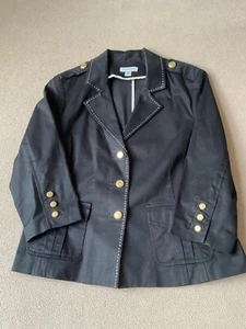Joan Rivers Black Blazer Gold Button Lg. White Stitching #A199035 C-2-35 - Picture 1 of 7