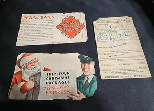 Antique December 1925 Railway Express Agency Ephemera 3 Pieces - Picture 1 of 3