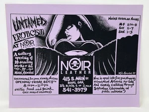 Vintage Noir Leather Handbill, Flyer, Fetish Art Show, Detroit, Mark Arminski - Picture 1 of 7