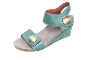 Taos CAROUSEL II Green Leather Wedge Sandals Shoes Women's US 6-6.5 EU 37 - Picture 1 of 16