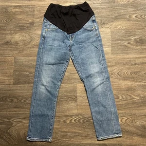Citizens of Humanity 27 Maternity Jeans Full Panel Straight Crop Leg Light Wash - Picture 1 of 12