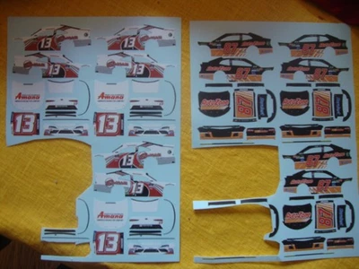 #13 Chad Finchum Amana Supra    #87 Nemechek Auto Zone 1/64th  waterslide DECAL  - Image 1 of 3