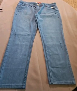 Apple Bottoms Jeans Distressed Distressed Youth Girls Size 13/14 Stretch Denim - Picture 1 of 11