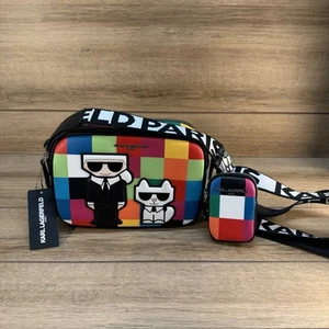 NWT Karl Lagerfeld Paris Maybelle Multicolor Crossbody Camera Bag Handbag Pouch - Picture 1 of 12