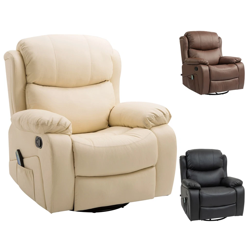 HOMCOM Poltrona Relax Reclinabile 8 Punti Massaggianti e Riscaldamento